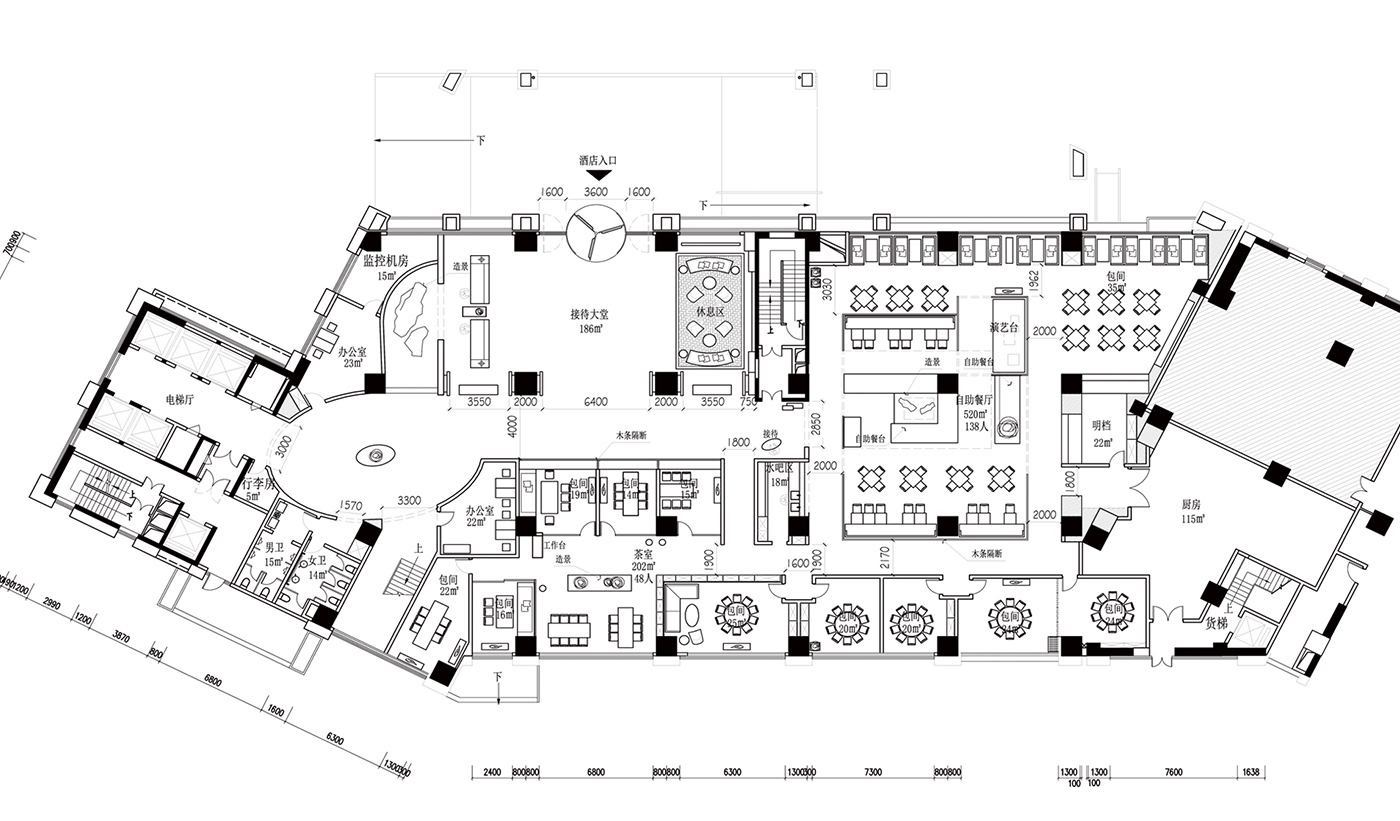 長沙延年高端酒店空間設(shè)計(jì)-左右格局